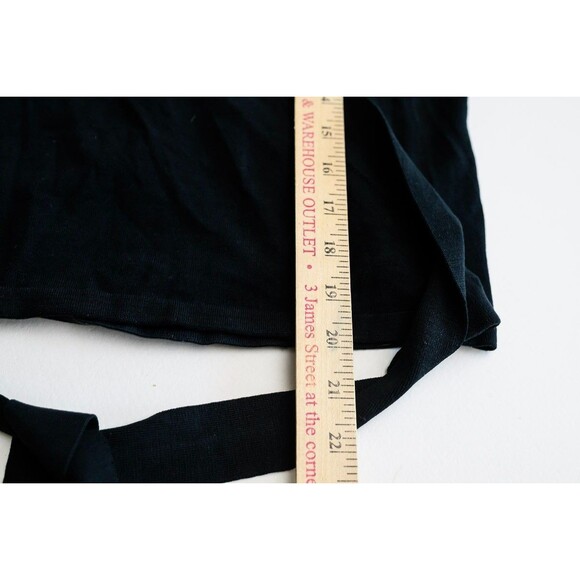 Layfayette 148 Black Silk Blend Black wrap cardigan sweater top long sleeve M - Picture 5 of 7